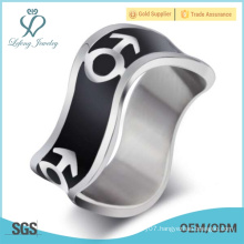 Black and silver gay mens pride rings,rings for gay couples